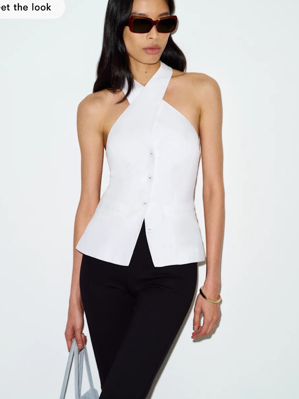 Reformation Tate Linen Top White